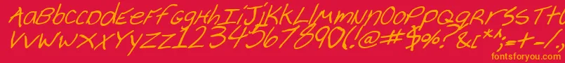 Cheyennebi Font – Orange Fonts on Red Background