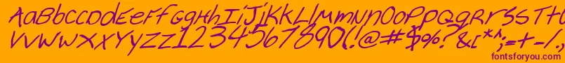 Cheyennebi-Schriftart – Violette Schriften auf orangefarbenem Hintergrund