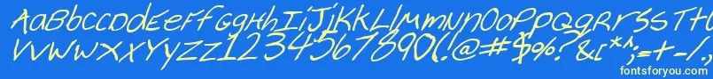 Cheyennebi-Schriftart – Gelbe Schriften auf blauem Hintergrund