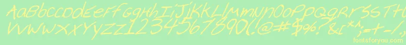 Cheyennebi Font – Yellow Fonts on Green Background