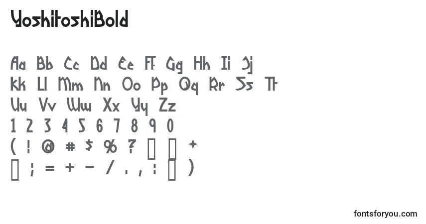 Fuente YoshitoshiBold - alfabeto, números, caracteres especiales