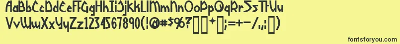 YoshitoshiBold Font – Black Fonts on Yellow Background