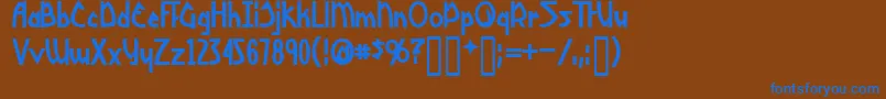 YoshitoshiBold Font – Blue Fonts on Brown Background