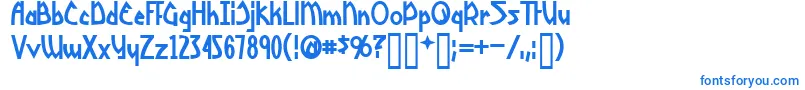 Шрифт YoshitoshiBold – синие шрифты