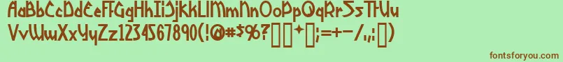 YoshitoshiBold Font – Brown Fonts on Green Background