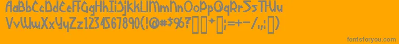 YoshitoshiBold-Schriftart – Graue Schriften auf orangefarbenem Hintergrund
