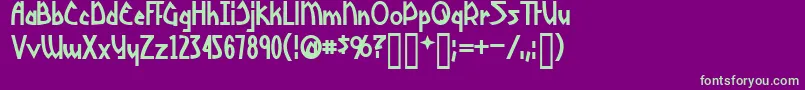 YoshitoshiBold Font – Green Fonts on Purple Background