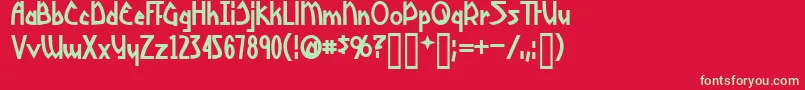 YoshitoshiBold Font – Green Fonts on Red Background