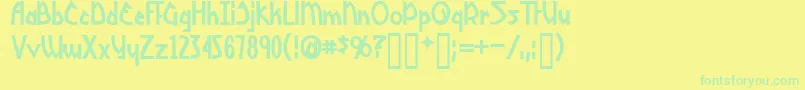 YoshitoshiBold Font – Green Fonts on Yellow Background