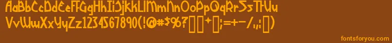 YoshitoshiBold Font – Orange Fonts on Brown Background
