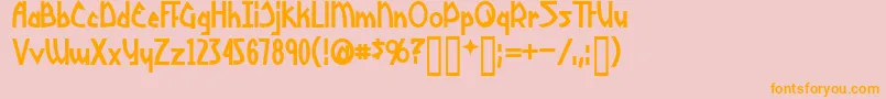 YoshitoshiBold Font – Orange Fonts on Pink Background