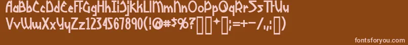 YoshitoshiBold Font – Pink Fonts on Brown Background