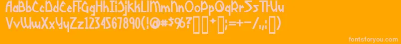 YoshitoshiBold-Schriftart – Rosa Schriften auf orangefarbenem Hintergrund