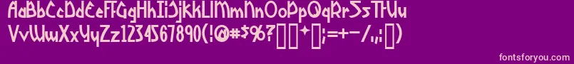 YoshitoshiBold Font – Pink Fonts on Purple Background