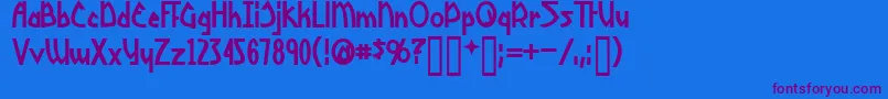 YoshitoshiBold Font – Purple Fonts on Blue Background