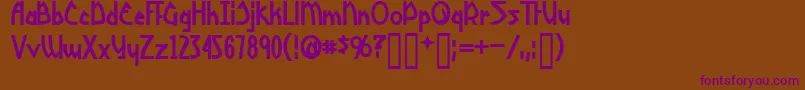 YoshitoshiBold Font – Purple Fonts on Brown Background