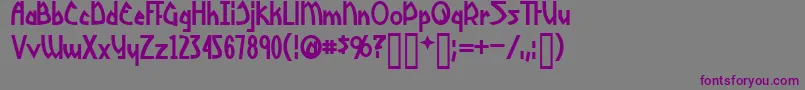 YoshitoshiBold Font – Purple Fonts on Gray Background