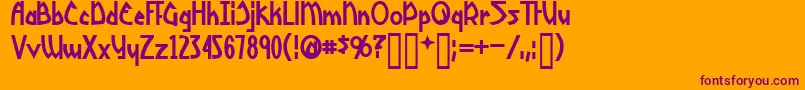 YoshitoshiBold Font – Purple Fonts on Orange Background