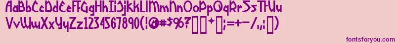 YoshitoshiBold Font – Purple Fonts on Pink Background
