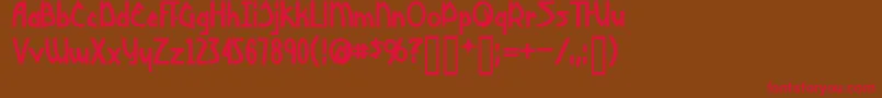 YoshitoshiBold Font – Red Fonts on Brown Background