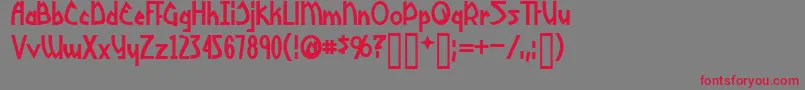 YoshitoshiBold Font – Red Fonts on Gray Background