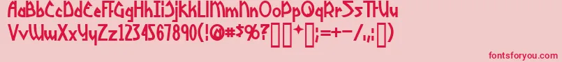 フォントYoshitoshiBold – ピンクの背景に赤い文字