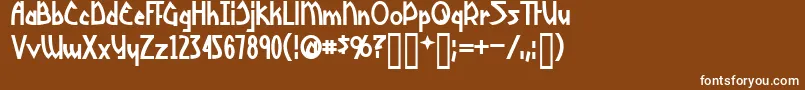 YoshitoshiBold Font – White Fonts on Brown Background