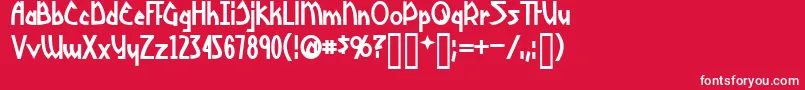 YoshitoshiBold Font – White Fonts on Red Background