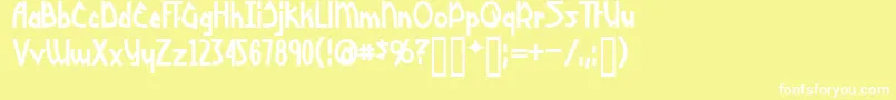 YoshitoshiBold Font – White Fonts on Yellow Background