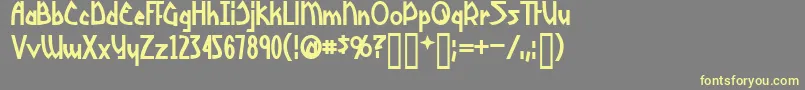 YoshitoshiBold Font – Yellow Fonts on Gray Background