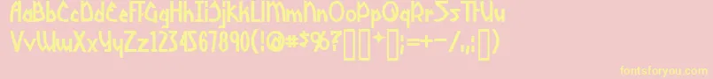 YoshitoshiBold Font – Yellow Fonts on Pink Background