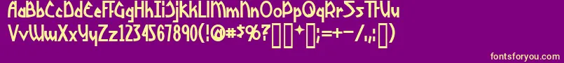 YoshitoshiBold Font – Yellow Fonts on Purple Background