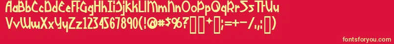 YoshitoshiBold Font – Yellow Fonts on Red Background