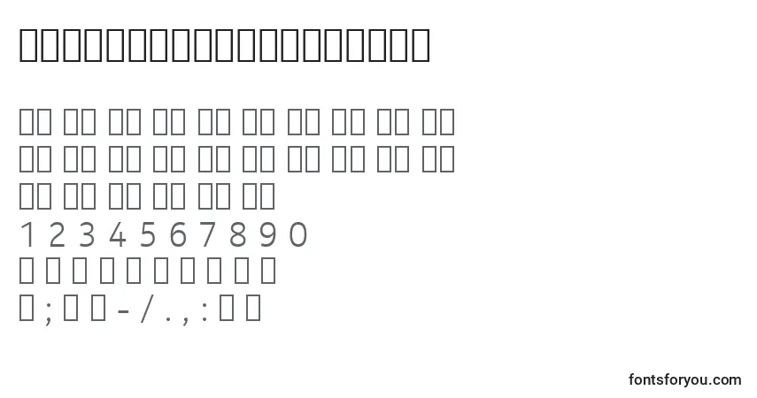 A fonte NokiaPureTextLightT – alfabeto, números, caracteres especiais