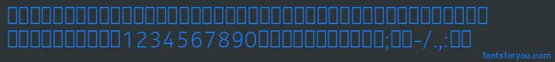 Шрифт NokiaPureTextLightT – синие шрифты на чёрном фоне