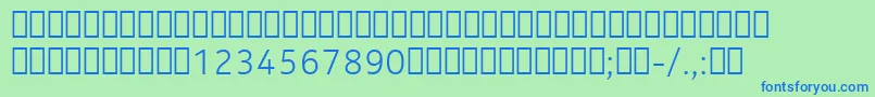 NokiaPureTextLightT-Schriftart – Blaue Schriften auf grünem Hintergrund