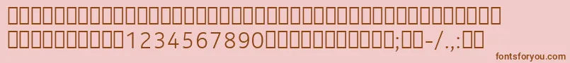フォントNokiaPureTextLightT – ピンクの背景に茶色のフォント
