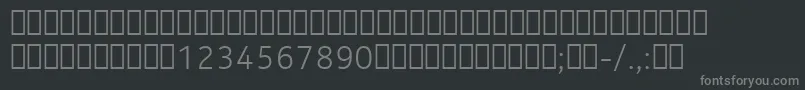 NokiaPureTextLightT-fontti – harmaat kirjasimet mustalla taustalla