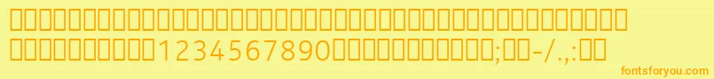 NokiaPureTextLightT-fontti – oranssit fontit keltaisella taustalla