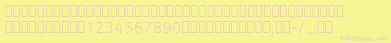フォントNokiaPureTextLightT – ピンクのフォント、黄色の背景