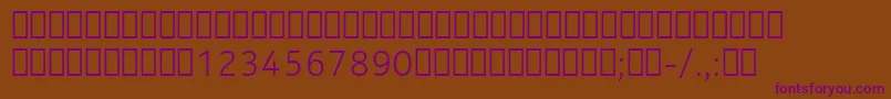 NokiaPureTextLightT-fontti – violetit fontit ruskealla taustalla