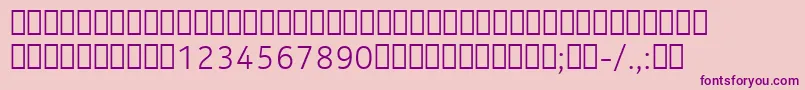 Fonte NokiaPureTextLightT – fontes roxas em um fundo rosa