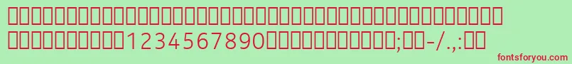 NokiaPureTextLightT Font – Red Fonts on Green Background