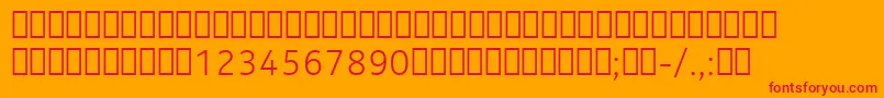フォントNokiaPureTextLightT – オレンジの背景に赤い文字