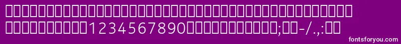 NokiaPureTextLightT-fontti – valkoiset fontit violetilla taustalla
