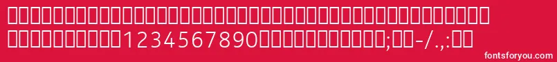 NokiaPureTextLightT-fontti – valkoiset fontit punaisella taustalla
