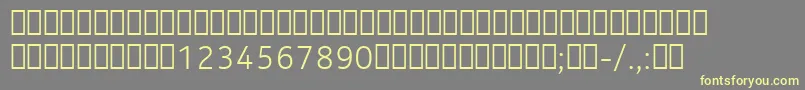 NokiaPureTextLightT-fontti – keltaiset fontit harmaalla taustalla