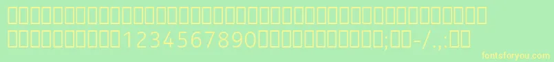 NokiaPureTextLightT-fontti – keltaiset fontit vihreällä taustalla
