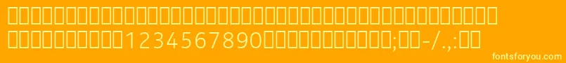 NokiaPureTextLightT-Schriftart – Gelbe Schriften auf orangefarbenem Hintergrund