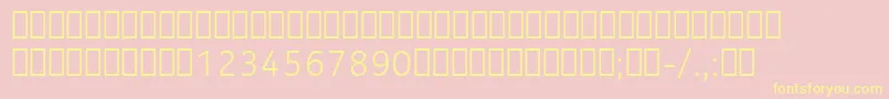 NokiaPureTextLightT-fontti – keltaiset fontit vaaleanpunaisella taustalla